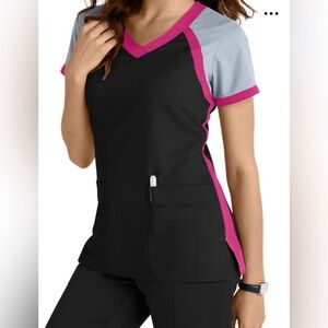 Grey's Anatomy Black and Pink Short Sleeve Top